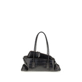 The Attico Black Calf Leather Bos Taurus Shoulder Bag